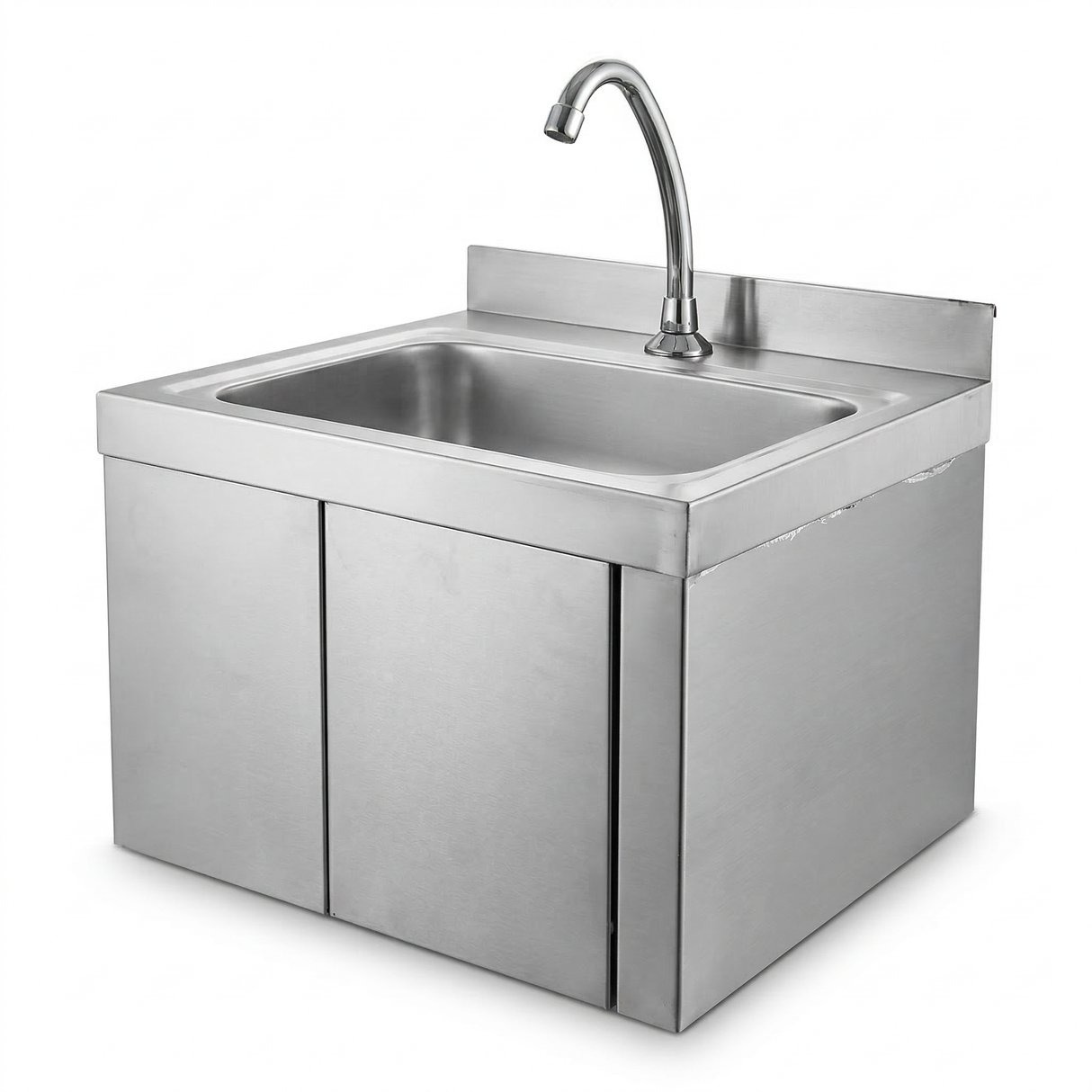 Wall Mount Knee Operate Basin Hand Wash Sink. 430(L) x380(D) x290(H) Hospital, WorkShop, Commercial Kitchen. EZ Stainless Pty Ltd