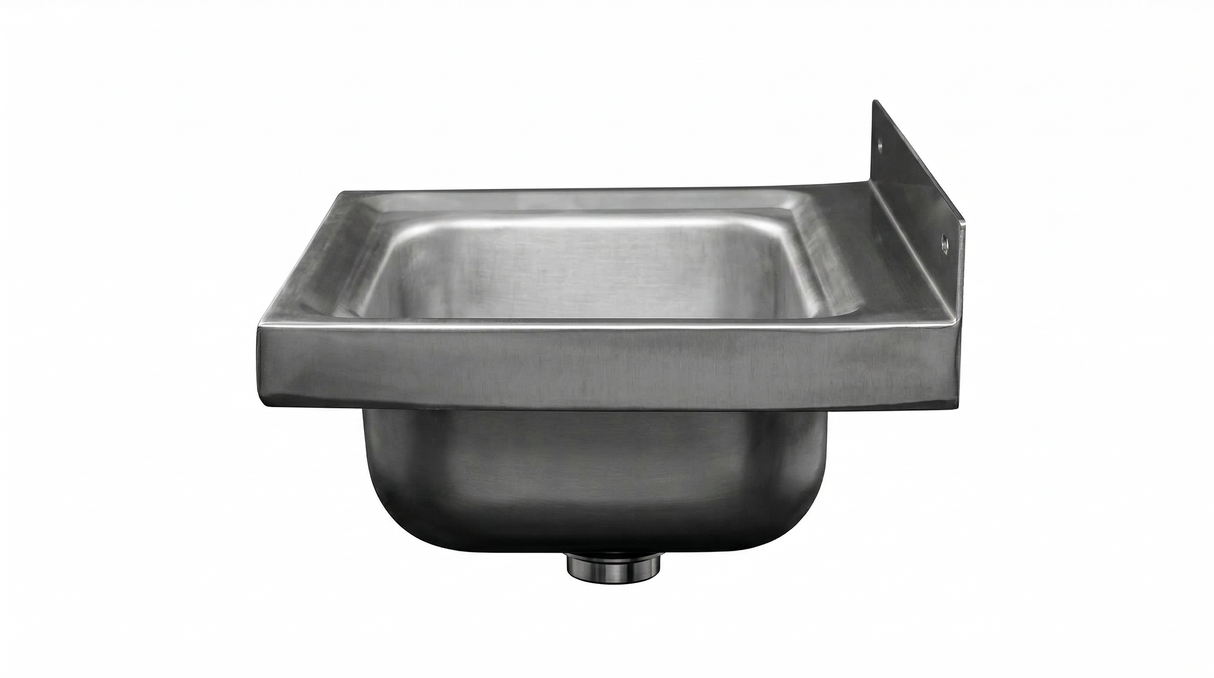 Wall Mount Basin Hand Wash Sink. 430(L) x380(D) x200(H) Hospital, WorkShop, Commercial Kitchen. EZ Stainless Pty Ltd