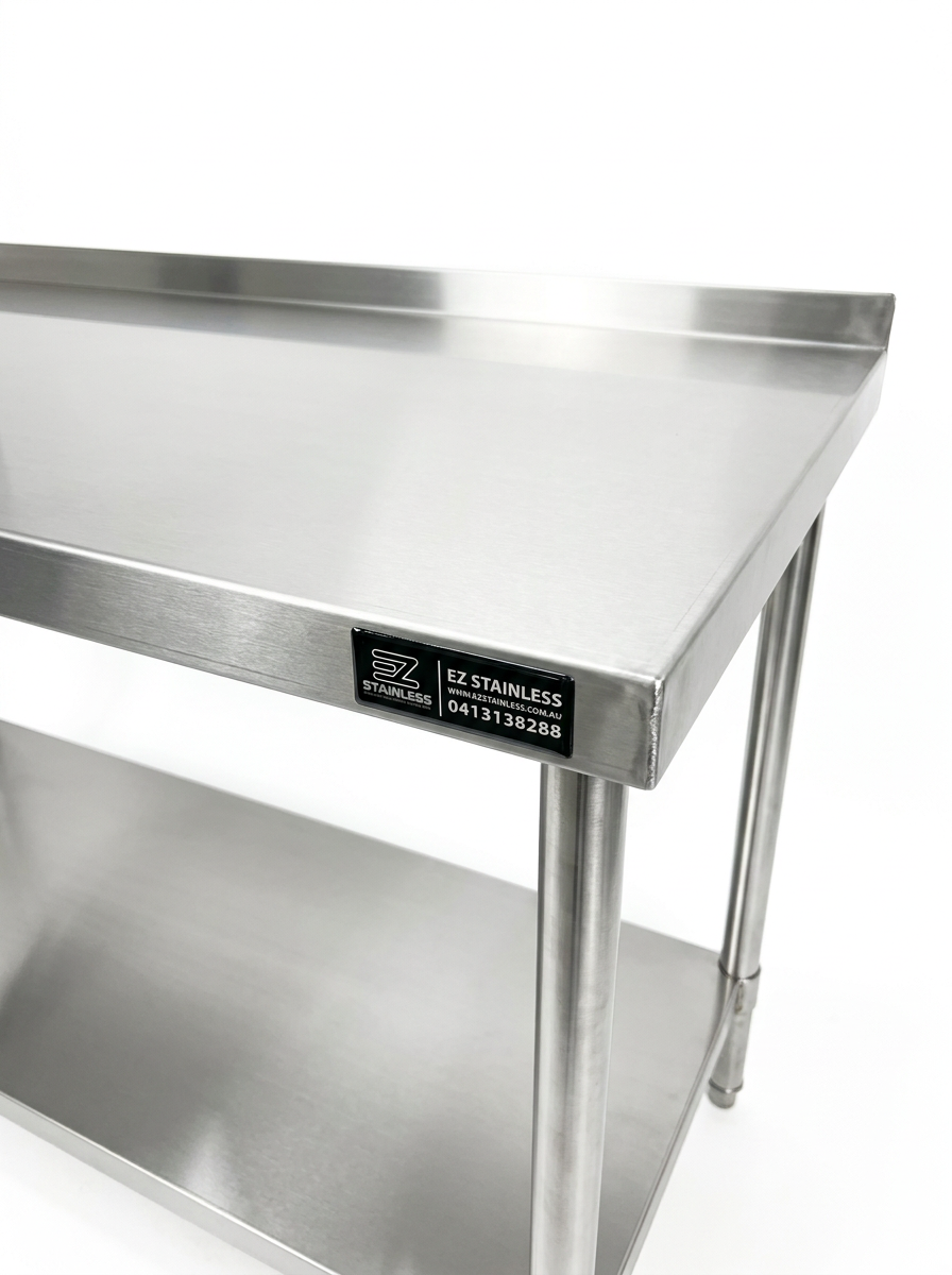 1500(L) x450(D) x900(H) Premium Range 1.2mm SS304 Heavy Duty Top Stainless Steel Benches EZ Stainless Pty Ltd