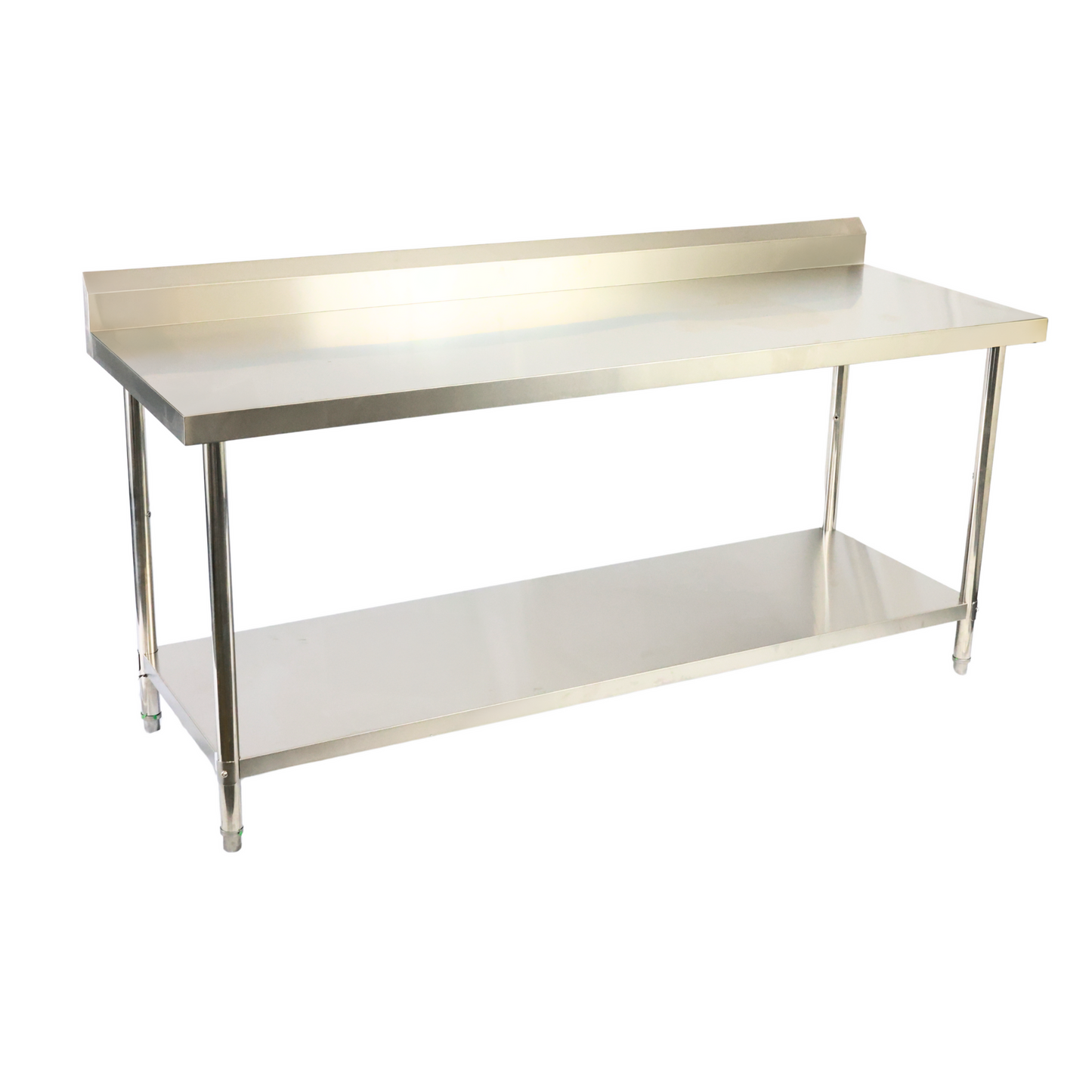 2000(L) x600(D) x900(H)+120(H) Splash back 2 Tier Stainless Steel Bench/ Worktable for Kitchen and Food Prep