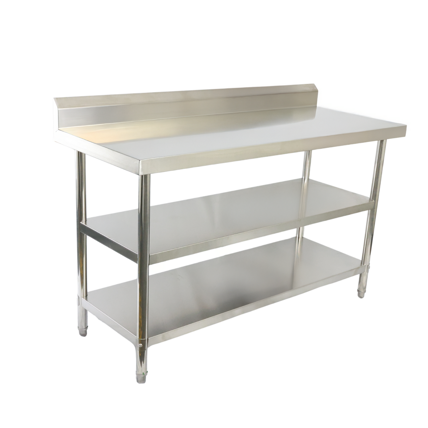 1800(L) x600(D) x900(H)+120(H) Splash back 3 Tier Stainless Steel Bench/ Worktable for Kitchen and Food Prep