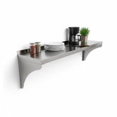 300mm Deep Wall Mounted Shelf - SOLID SHELF with splash back EZ Stainless Pty Ltd