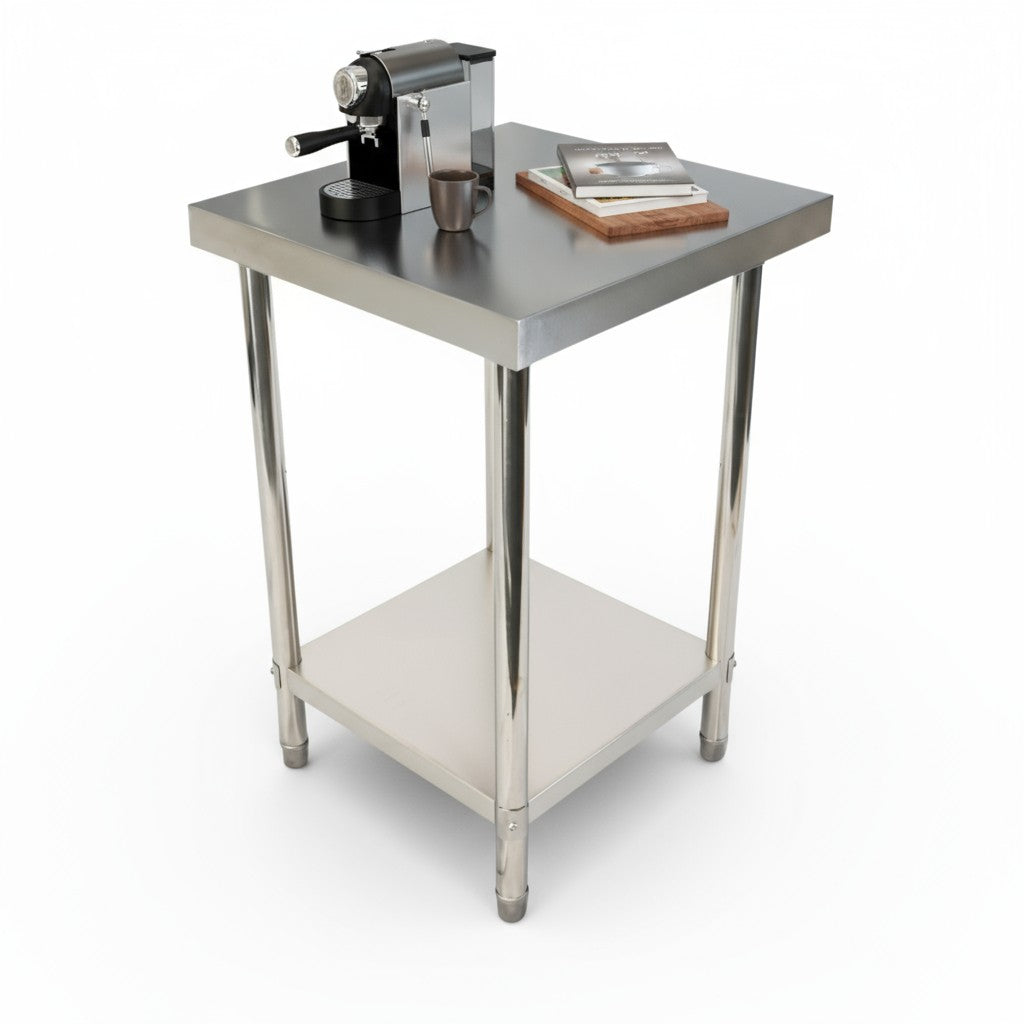 (BUDGET Range) 600(L)x 600(D)x 900(H) 2 TIER SS304 1.00mm Stainless Steel Bench/ Work Table EZ Stainless Pty Ltd