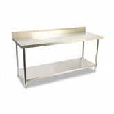 (BUDGET Range) 2000(L)x 600(D)x 900(H) Splash Back 2 TIER SS304 1.00mm Stainless Steel Bench/ Work Table EZ Stainless Pty Ltd