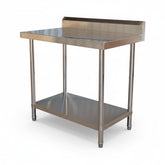 (BUDGET Range) 1500(L)x 600(D)x 900(H) Splash Back 2 TIER SS304 1.00mm Stainless Steel Bench/ Work Table EZ Stainless Pty Ltd