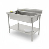 Mega Big Sink with 120mm Splash Back 1200(L) x 600(D) x 900(H) with adjustable shelf EZ Stainless Pty Ltd