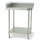 700(L) x700(D) x900(H) (+130mm Splash) 2 Tier Stainless Steel Corner Bench/ Worktable for Kitchen and Food Prep (Fit 600mm Deep system) EZ Stainless