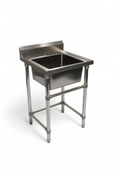 Single Centre Sink with 120mm Splash Back 700(L) x 700(D) x 900(H) EZ Stainless Pty Ltd