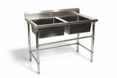 Double Sink with 120mm Splash Back 1200(L) x 700(D) x 900(H) EZ Stainless Pty Ltd
