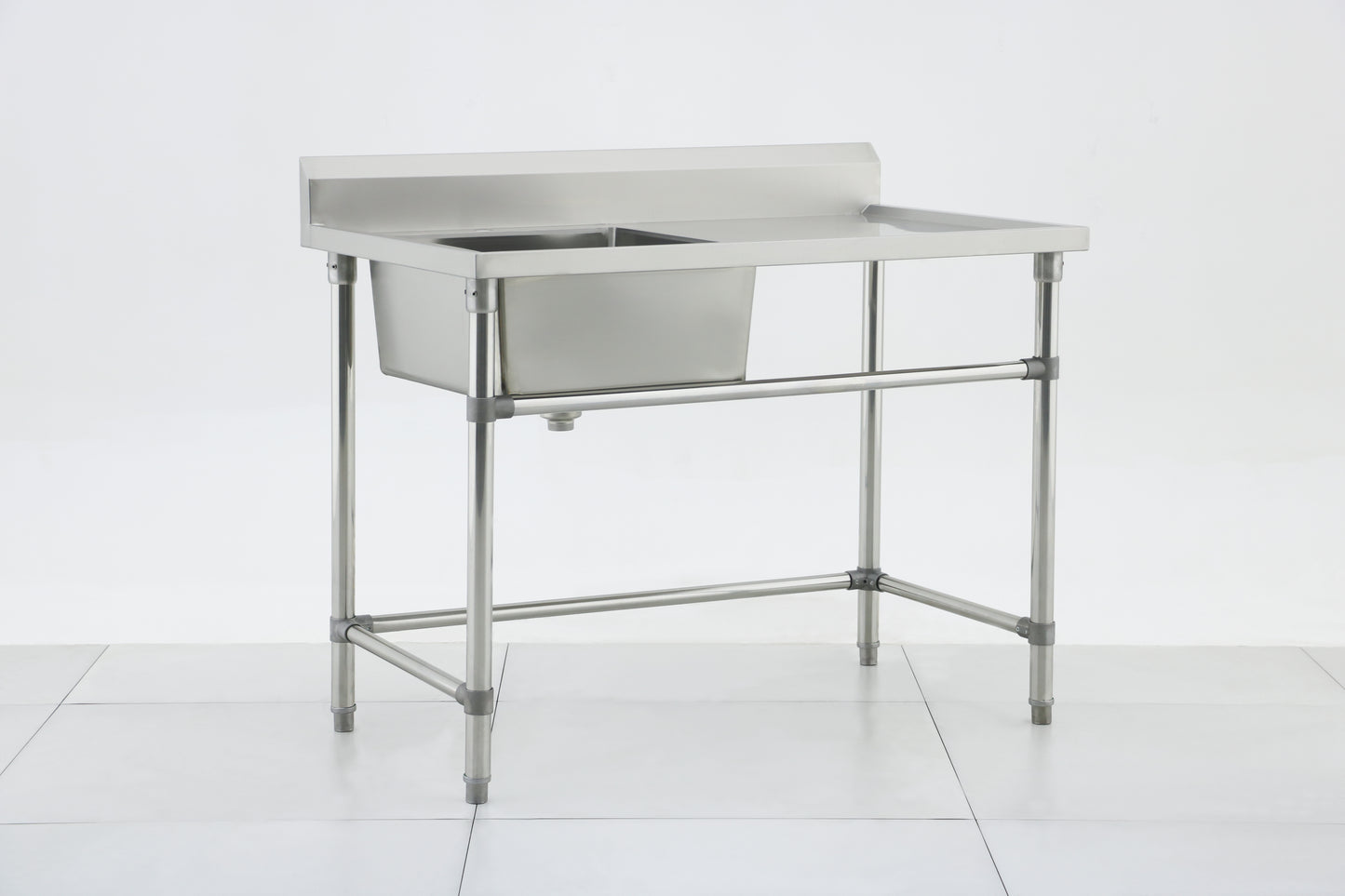 Single Left Sink with 120mm Splash Back 1200(L) x 700(D) x 900(H)