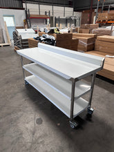 (#XD001) 1800x600x900 3 tier Splash back with wheels. (Brand New, Pick up only, Only1) EZ Stainless Pty Ltd