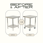 Wheels Set (4 x Lockable Wheels) for Benches, Sinks and Racks EZ Stainless Pty Ltd