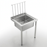Mop Sinks (Wall mounted) SS304 1.2mm 610(L) x 530(D) x 600(H) Hospital, WorkShop, Commercial Kitchen. EZ Stainless Pty Ltd