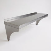 Wall Mounted Shelf - SOLID SHELF 1800(L) x 300(D) with splash back EZ Stainless Pty Ltd