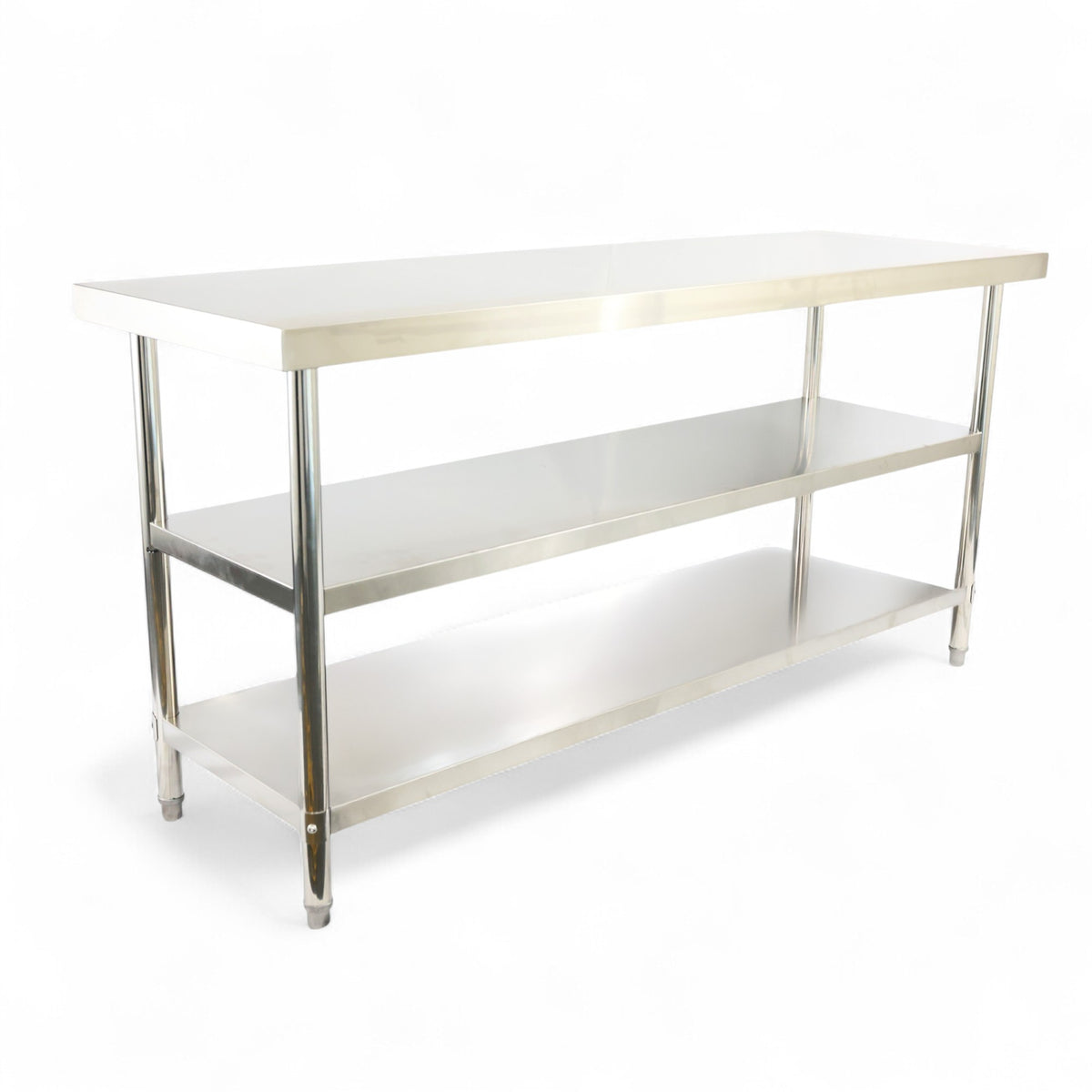 2000(L) x600(D) x900(H) 3 Tier Stainless Steel (FLAT) Bench/ Worktable for Kitchen and Food Prep EZ Stainless