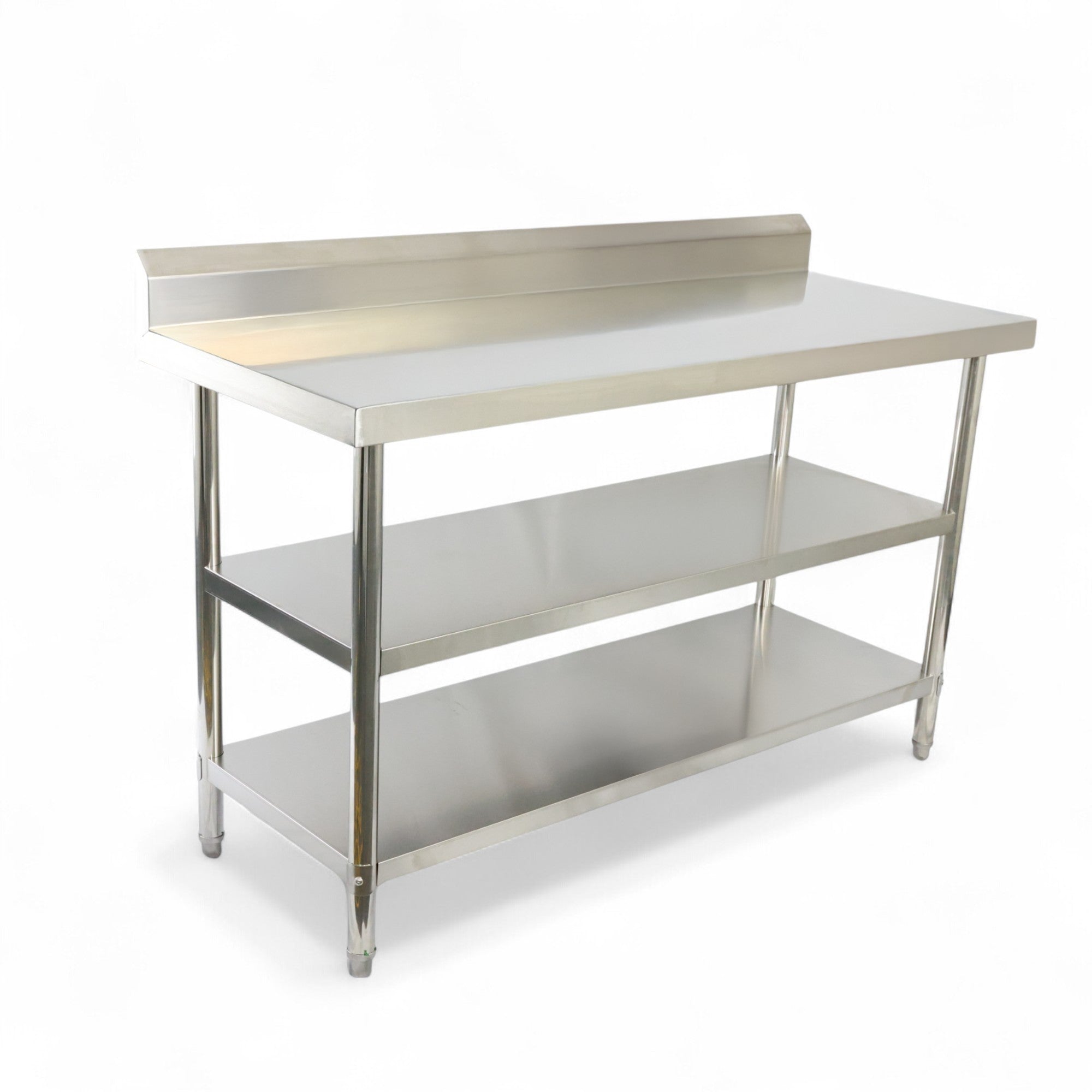 2000(L) x700(D) x900(H)+120(H) Splash back 3 Tier Stainless Steel Bench/ Worktable for Kitchen and Food Prep EZ Stainless