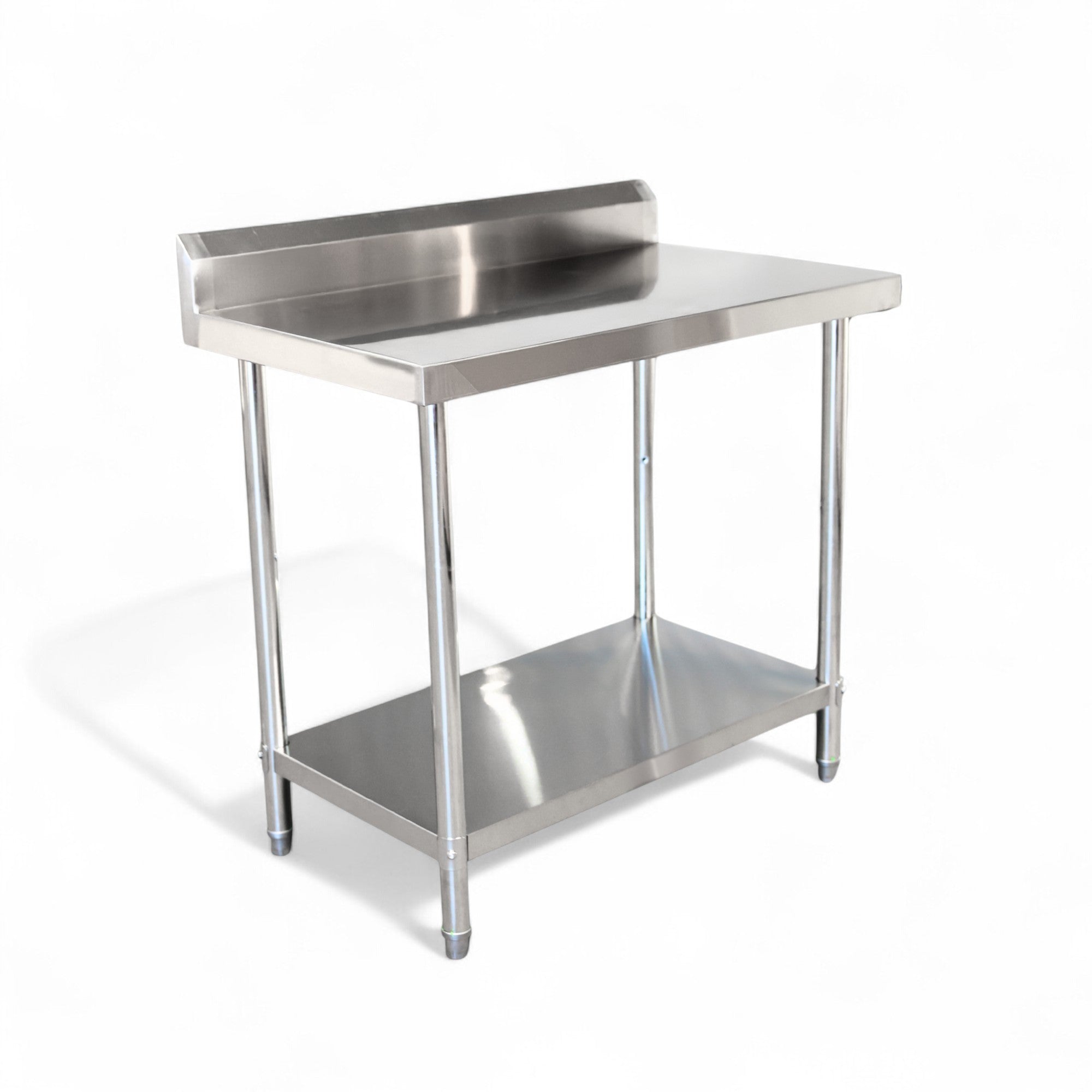 1000(L) x700(D) x900(H)+120(H) Splash back 2 Tier Stainless Steel Bench/ Worktable for Kitchen and Food Prep EZ Stainless