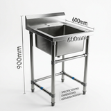 Commercial Stainless Steel Single Sink 600w x 600d x 900h mm EZ Stainless Pty Ltd