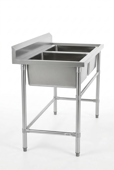 Commercial Stainless Steel Double Sink 1200w x 600d x 900h mm EZ Stainless Pty Ltd