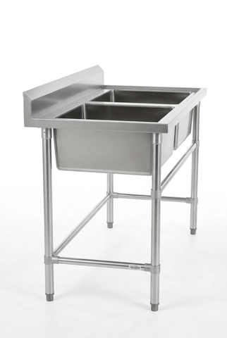 Commercial Stainless Steel Double Sink 1200w x 600d x 900h mm EZ Stainless Pty Ltd