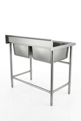 Commercial Stainless Steel Double Sink 1200w x 600d x 900h mm EZ Stainless Pty Ltd
