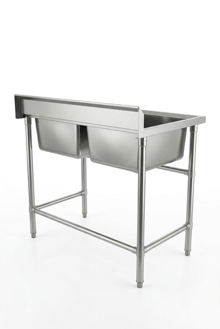 Commercial Stainless Steel Double Sink 1200w x 600d x 900h mm EZ Stainless Pty Ltd