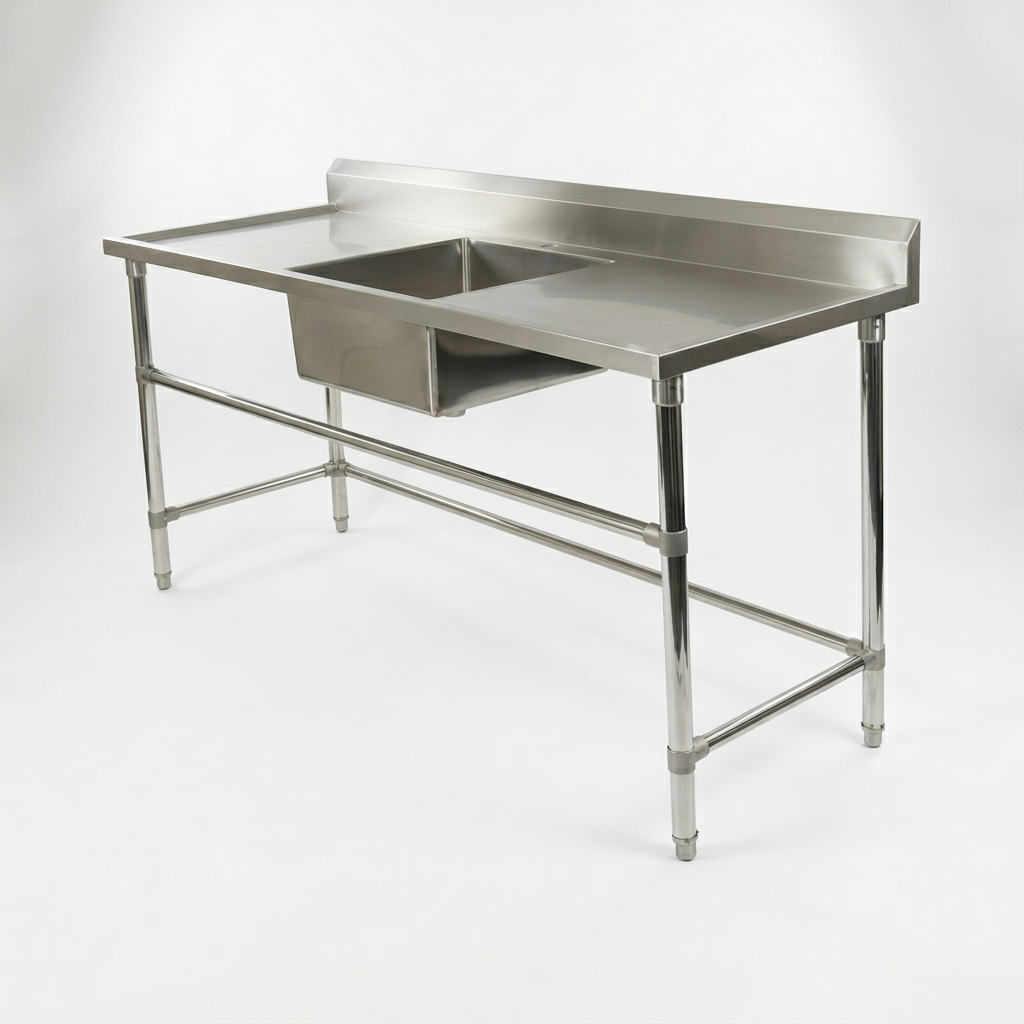 Commercial Stainless Steel Single Sink 1800w x 600d x 900h mm (Sink in the middle) EZ Stainless Pty Ltd