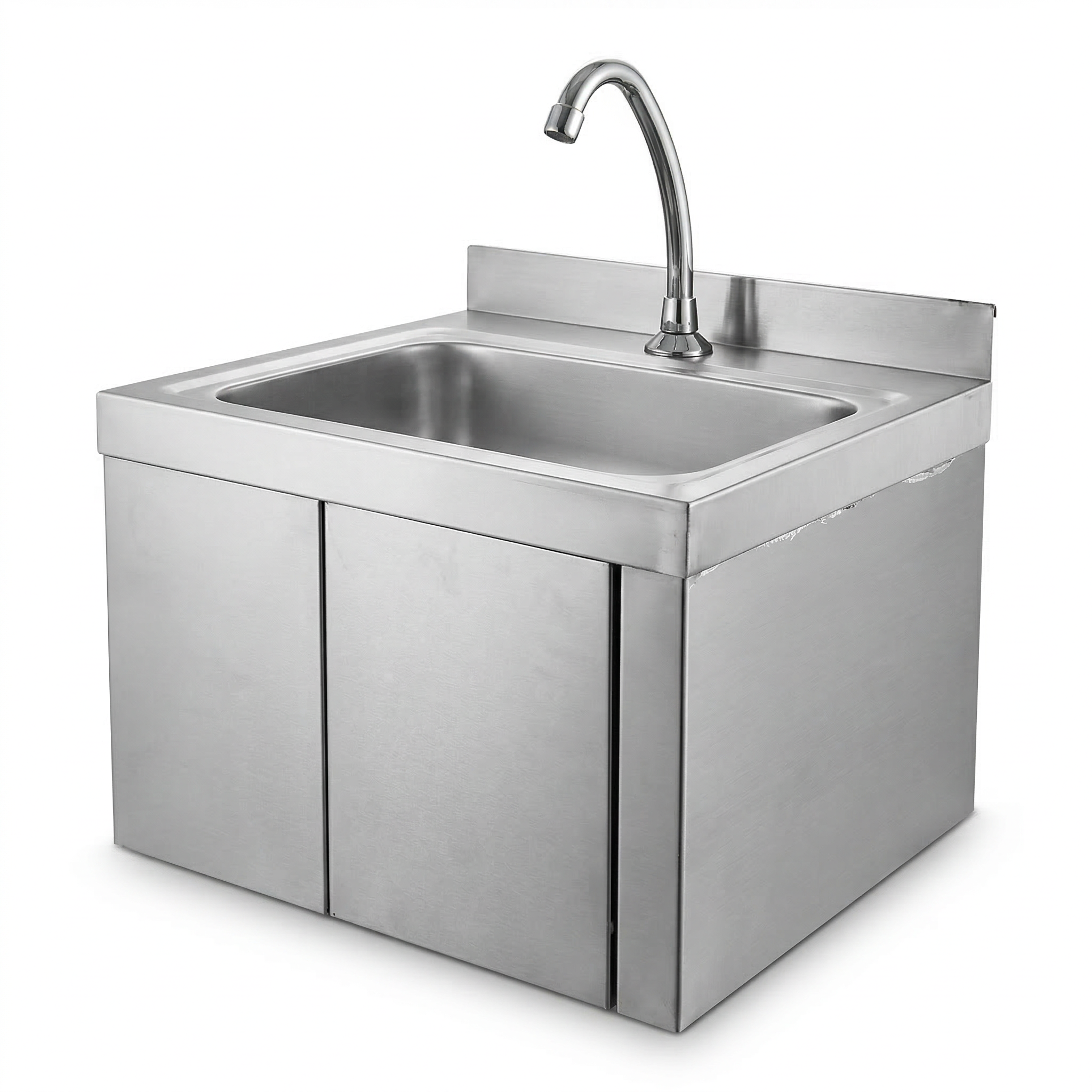 Wall Mount Knee Operate Basin Hand Wash Sink. 430(L) x380(D) x290(H) Hospital, WorkShop, Commercial Kitchen. EZ Stainless Pty Ltd
