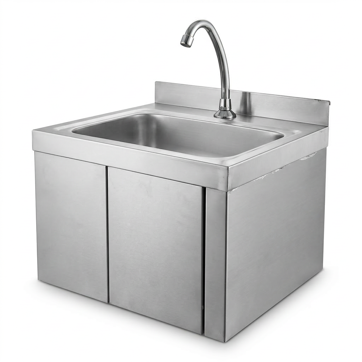 Wall Mount Knee Operate Basin Hand Wash Sink. 430(L) x380(D) x290(H) Hospital, WorkShop, Commercial Kitchen. EZ Stainless Pty Ltd