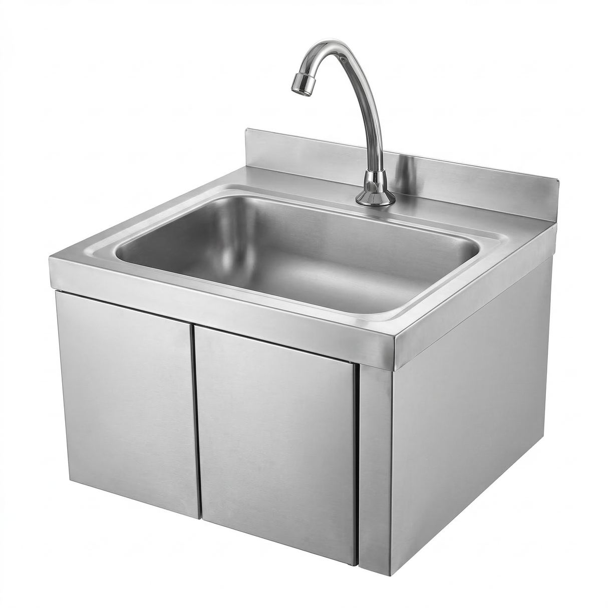 Wall Mount Knee Operate Basin Hand Wash Sink. 430(L) x380(D) x290(H) Hospital, WorkShop, Commercial Kitchen. EZ Stainless Pty Ltd