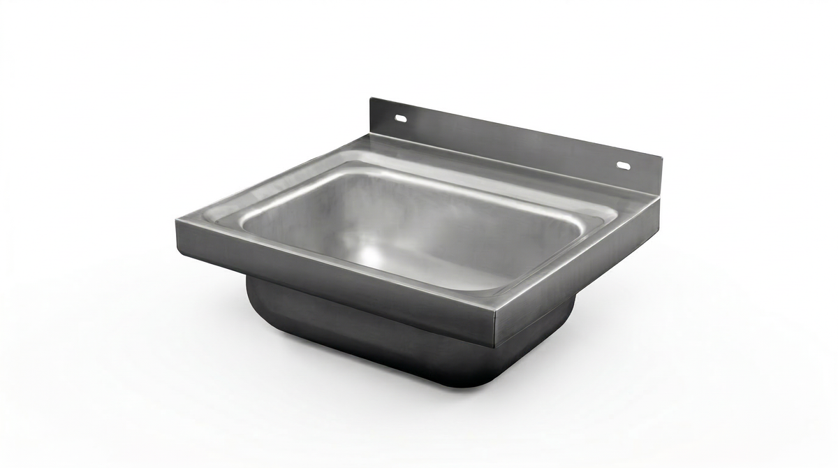 Wall Mount Basin Hand Wash Sink. 430(L) x380(D) x200(H) Hospital, WorkShop, Commercial Kitchen. EZ Stainless Pty Ltd