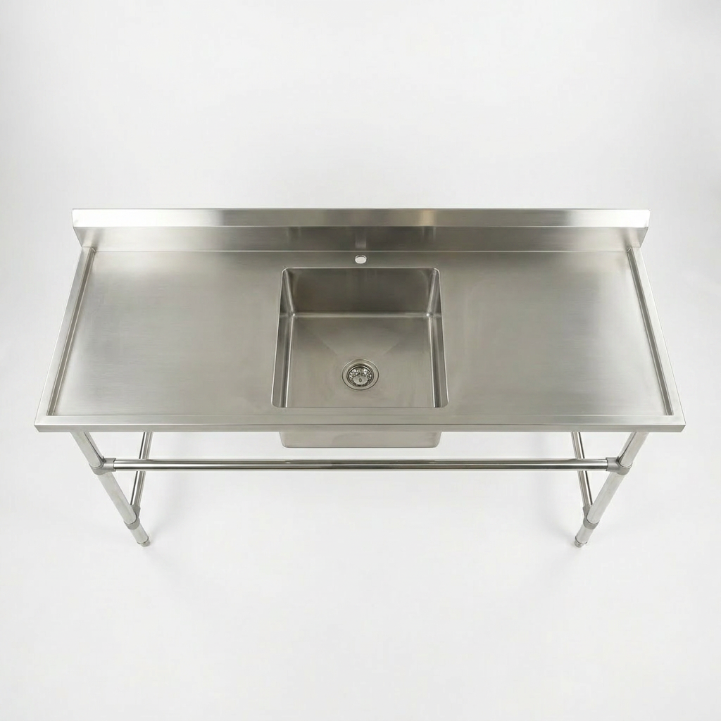 Commercial Stainless Steel Single Sink 1800w x 600d x 900h mm (Sink in the middle) EZ Stainless Pty Ltd
