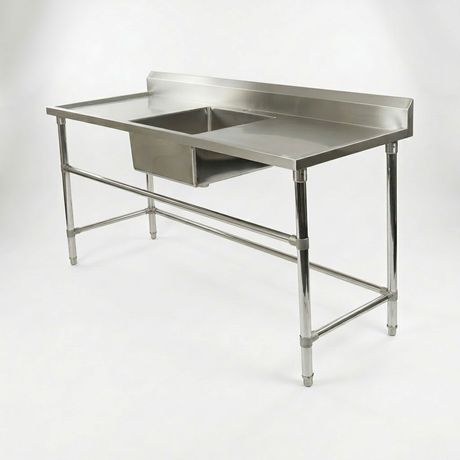 Commercial Stainless Steel Single Sink 1800w x 600d x 900h mm (Sink in the middle) EZ Stainless Pty Ltd