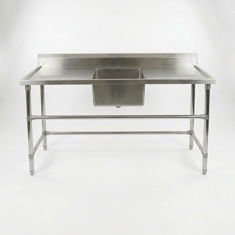 Commercial Stainless Steel Single Sink 1800w x 600d x 900h mm (Sink in the middle) EZ Stainless Pty Ltd