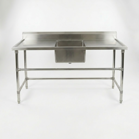 Commercial Stainless Steel Single Sink 1800w x 600d x 900h mm (Sink in the middle) EZ Stainless Pty Ltd