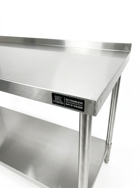 1500(L) x450(D) x900(H) Premium Range 1.2mm SS304 Heavy Duty Top Stainless Steel Benches EZ Stainless Pty Ltd