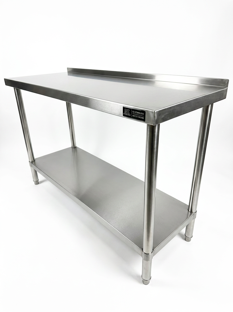 1500(L) x450(D) x900(H) Premium Range 1.2mm SS304 Heavy Duty Top Stainless Steel Benches EZ Stainless Pty Ltd