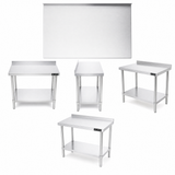 800(L) x450(D) x900(H) Premium Range 1.2mm SS304 Heavy Duty Top Stainless Steel Benches EZ Stainless Pty Ltd