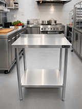 800(L) x450(D) x900(H) Premium Range 1.2mm SS304 Heavy Duty Top Stainless Steel Benches EZ Stainless Pty Ltd