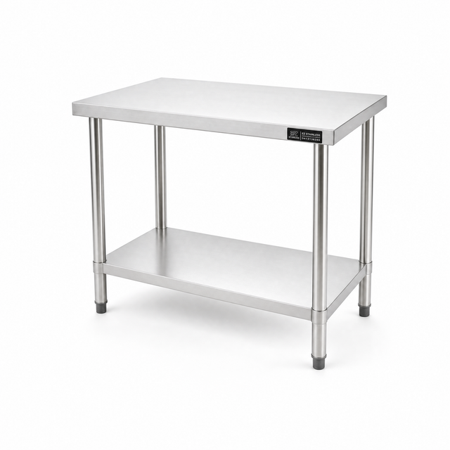 1000 x600 x900 Premium Range 1.2mm SS304 Heavy Duty Top Stainless Steel Benches EZ Stainless Pty Ltd