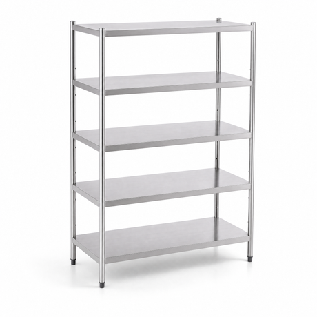 1200(L) x 500(D) x 1800(H) 5 Tier Rack/Shelving Unit for Food storage, Cold Room and Dry Storage EZ Stainless Pty Ltd