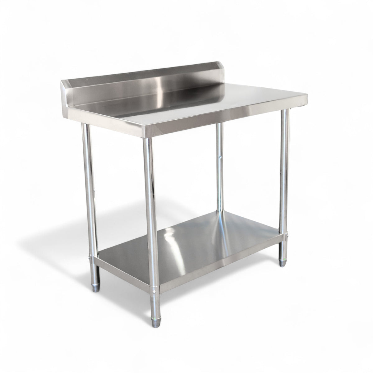 1200(L) x600(D) x900(H)+120(H) Splash back 2 Tier Stainless Steel Bench/ Worktable for Kitchen and Food Prep EZ Stainless