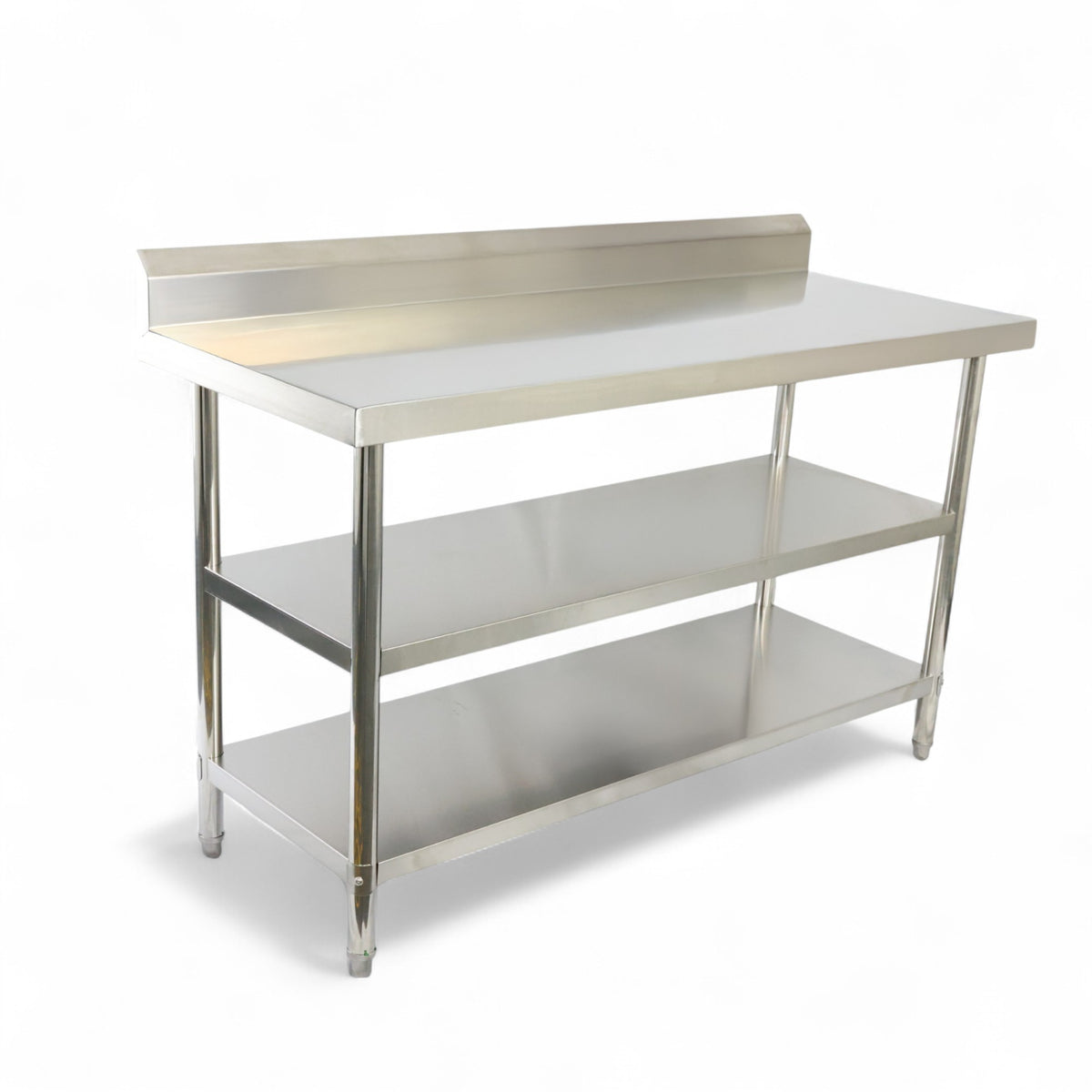 2000(L) x600(D) x900(H)+120(H) Splash back 3 Tier Stainless Steel Bench/ Worktable for Kitchen and Food Prep EZ Stainless