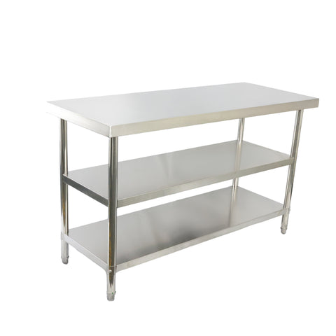 1500(L) x600(D) x900(H) 3 Tier Stainless Steel (FLAT) Bench/ Worktable for Kitchen and Food Prep