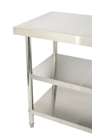 1500(L) x600(D) x900(H) 3 Tier Stainless Steel (FLAT) Bench/ Worktable for Kitchen and Food Prep