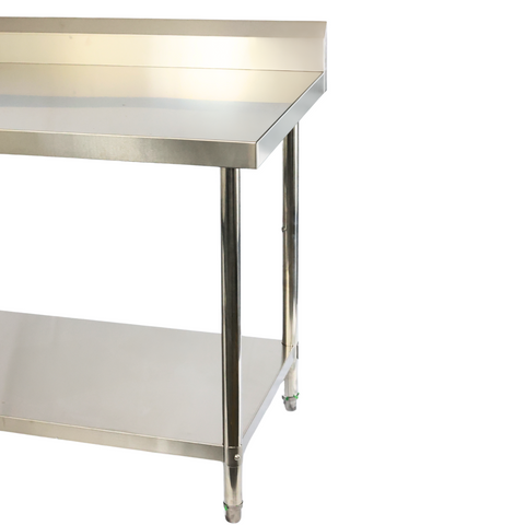 1500(L) x700(D) x900(H)+120(H) Splash back 2 Tier Stainless Steel Bench/ Worktable for Kitchen and Food Prep EZ Stainless
