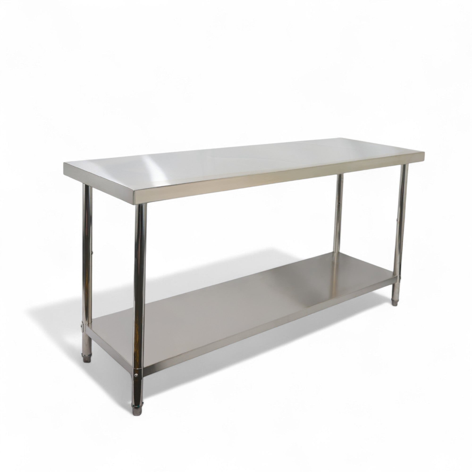 1800(L) x600(D) x900(H) 2 Tier Stainless Steel (FLAT) Bench/ Worktable for Kitchen and Food Prep EZ Stainless