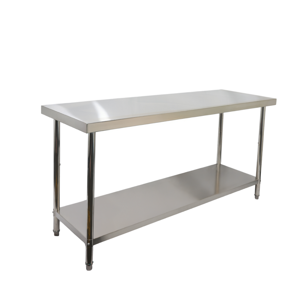 1800(L) x600(D) x900(H) 2 Tier Stainless Steel (FLAT) Bench/ Worktable for Kitchen and Food Prep