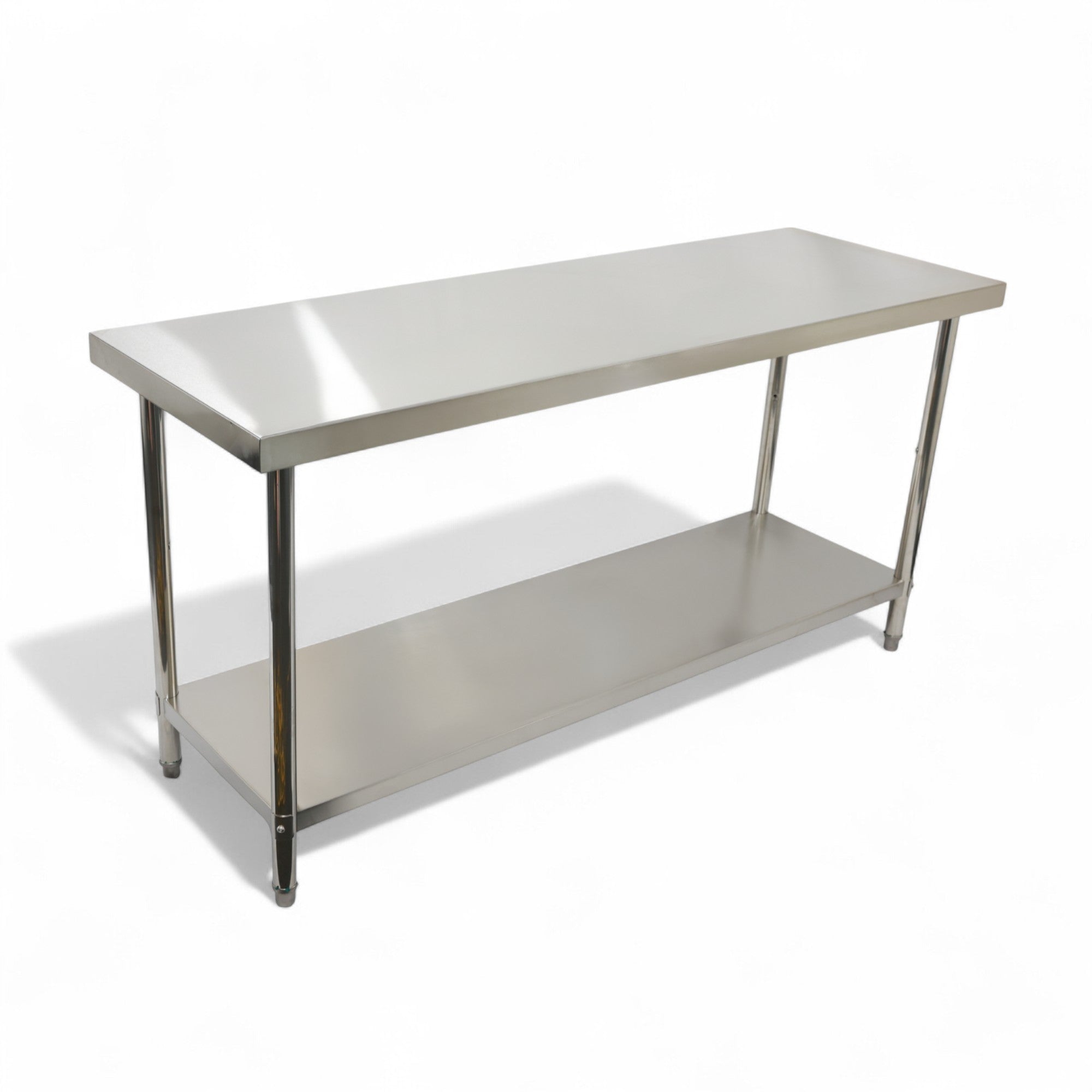 2000(L) x600(D) x900(H) 2 Tier Stainless Steel (FLAT) Bench/ Worktable for Kitchen and Food Prep EZ Stainless