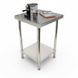 (BUDGET Range) 600(L)x 600(D)x 900(H) 2 TIER SS304 1.00mm Stainless Steel Bench/ Work Table EZ Stainless Pty Ltd